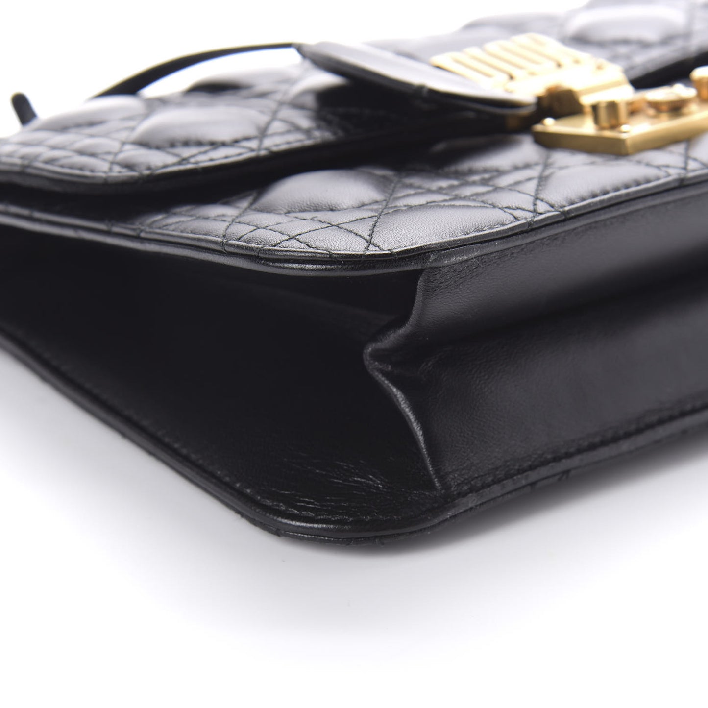 Lambskin Cannage Large Dioraddict Flap Bag Black