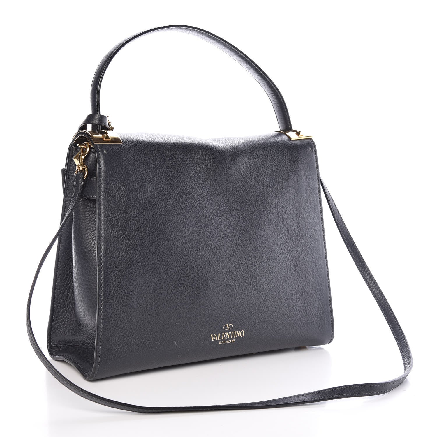 Valentino Garavani Grained Calfskin Medium My Rockstud Frame Bag Dark Grey 3 of 8