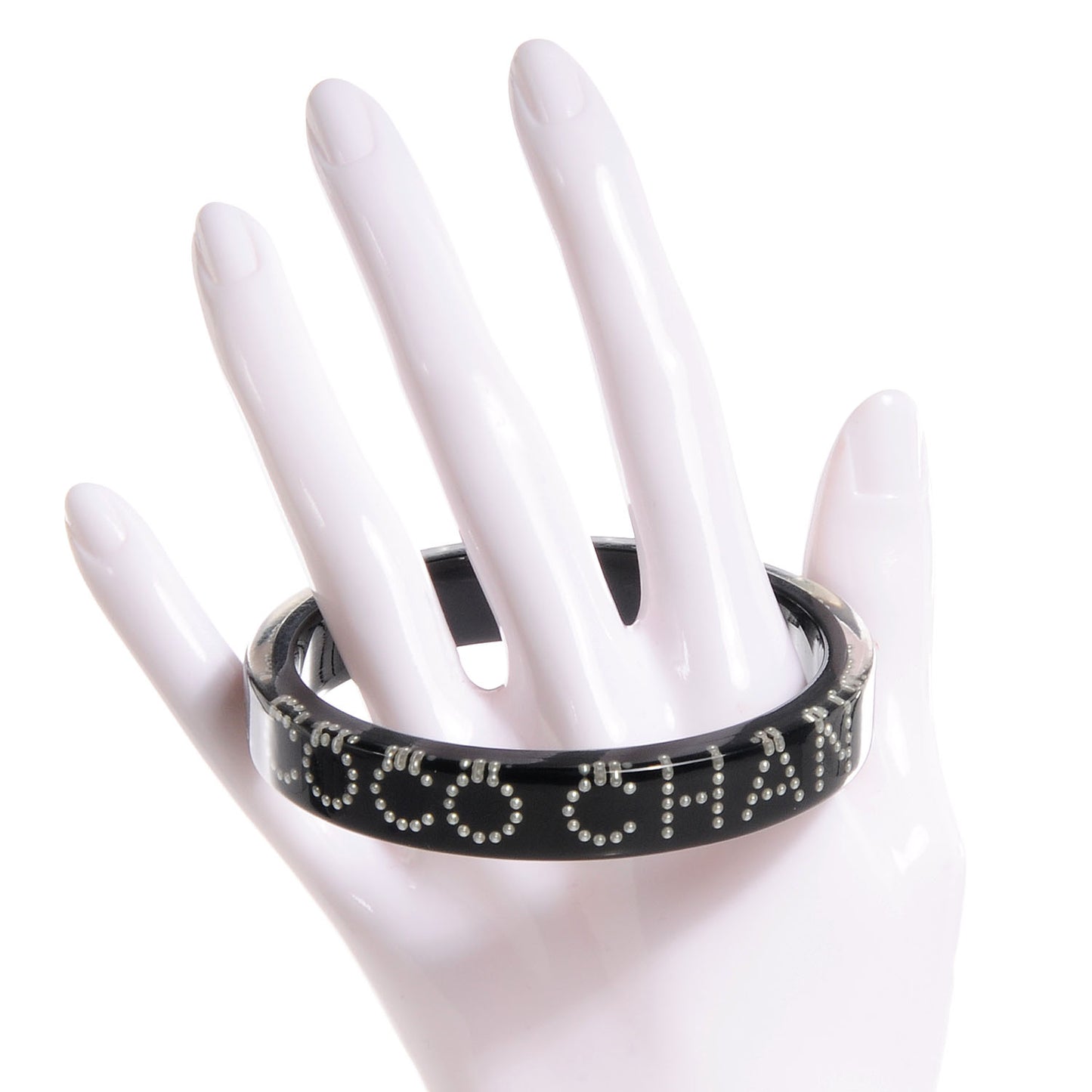 Resin Pearl Coco Bangle Black