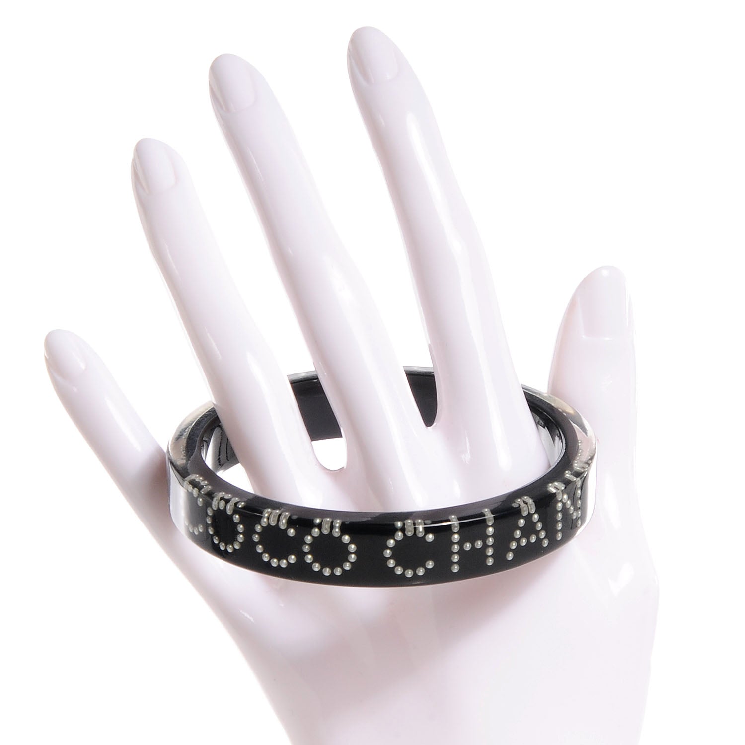 Chanel Resin Pearl Coco Bangle Black 2 of 5