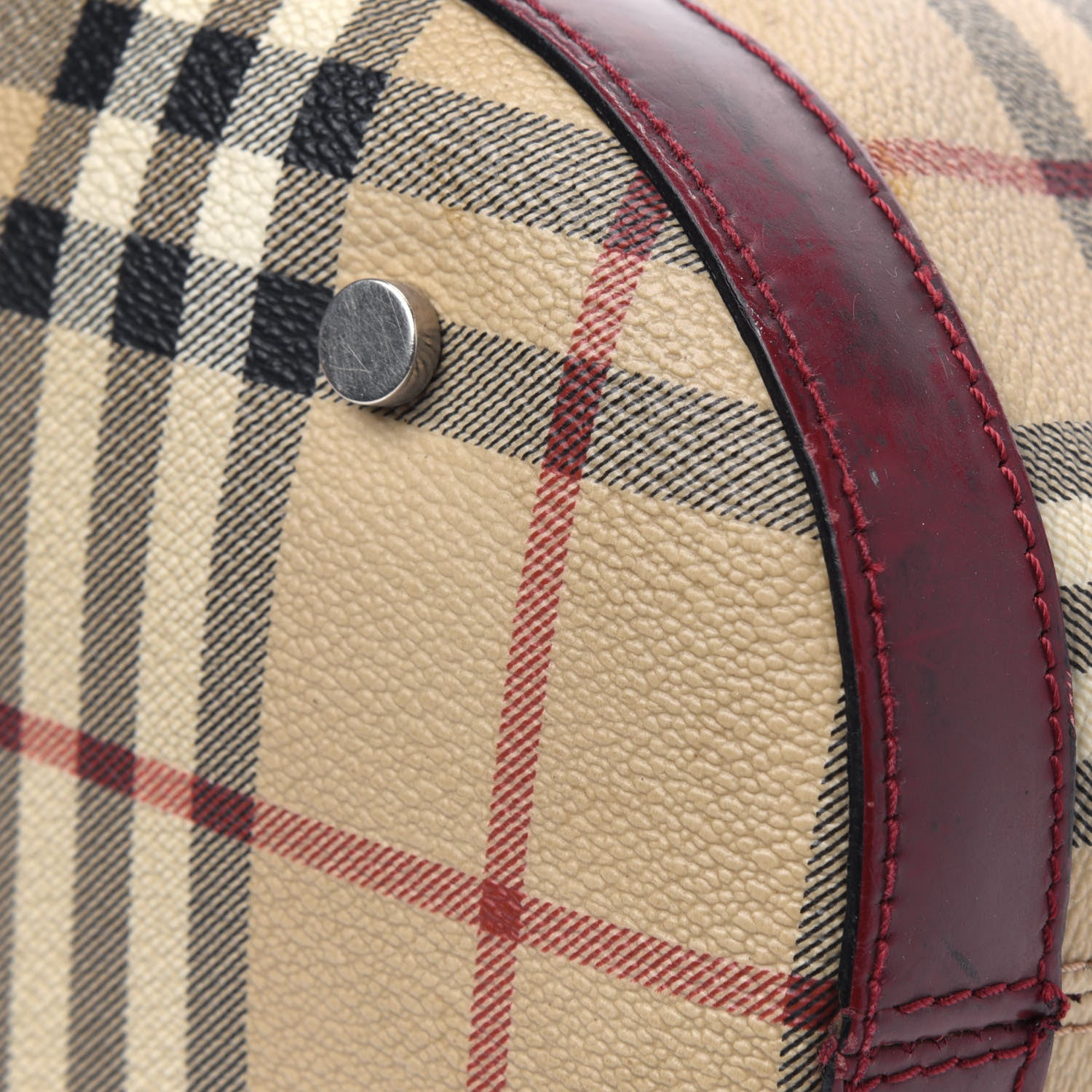 Burberry Haymarket Check Shoulder Bag Red 21 of 36