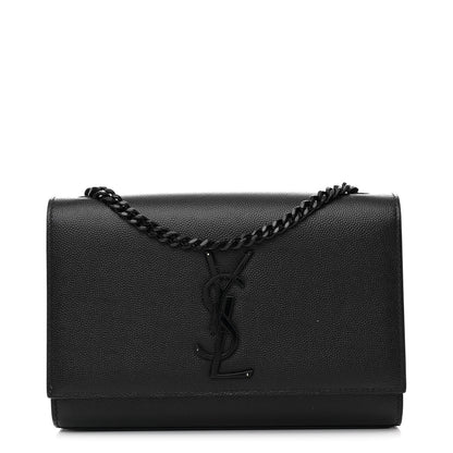 Saint Laurent Grain De Poudre Small Monogram Monochrome Kate Satchel Black 1 of 10