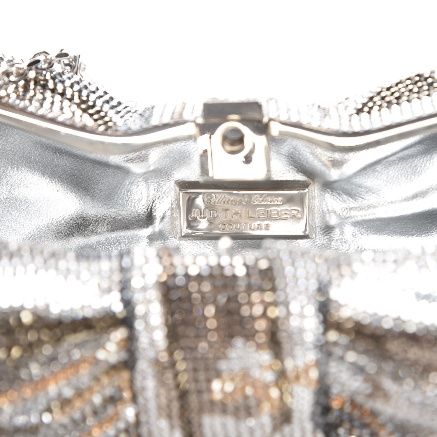 Judith Leiber Crystal Bow Minaudiere Clutch Silver 6 of 9