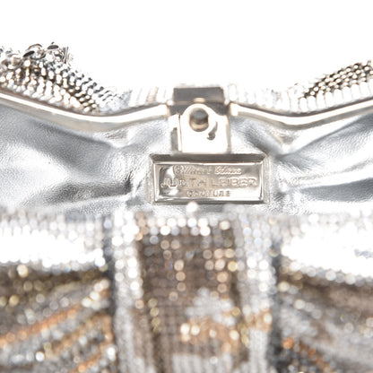 Judith Leiber Crystal Bow Minaudiere Clutch Silver 6 of 9