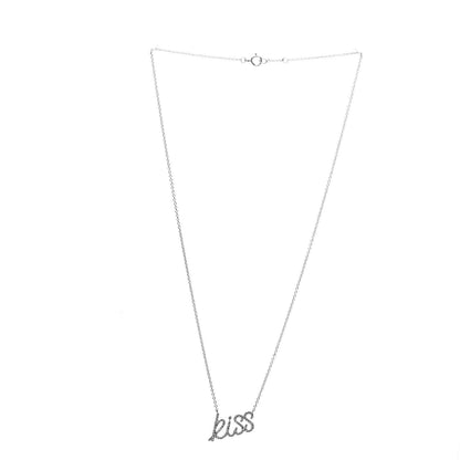 Tiffany 18K White Gold Diamond Small Paloma's Graffiti Kiss Pendant Necklace 3 of 6