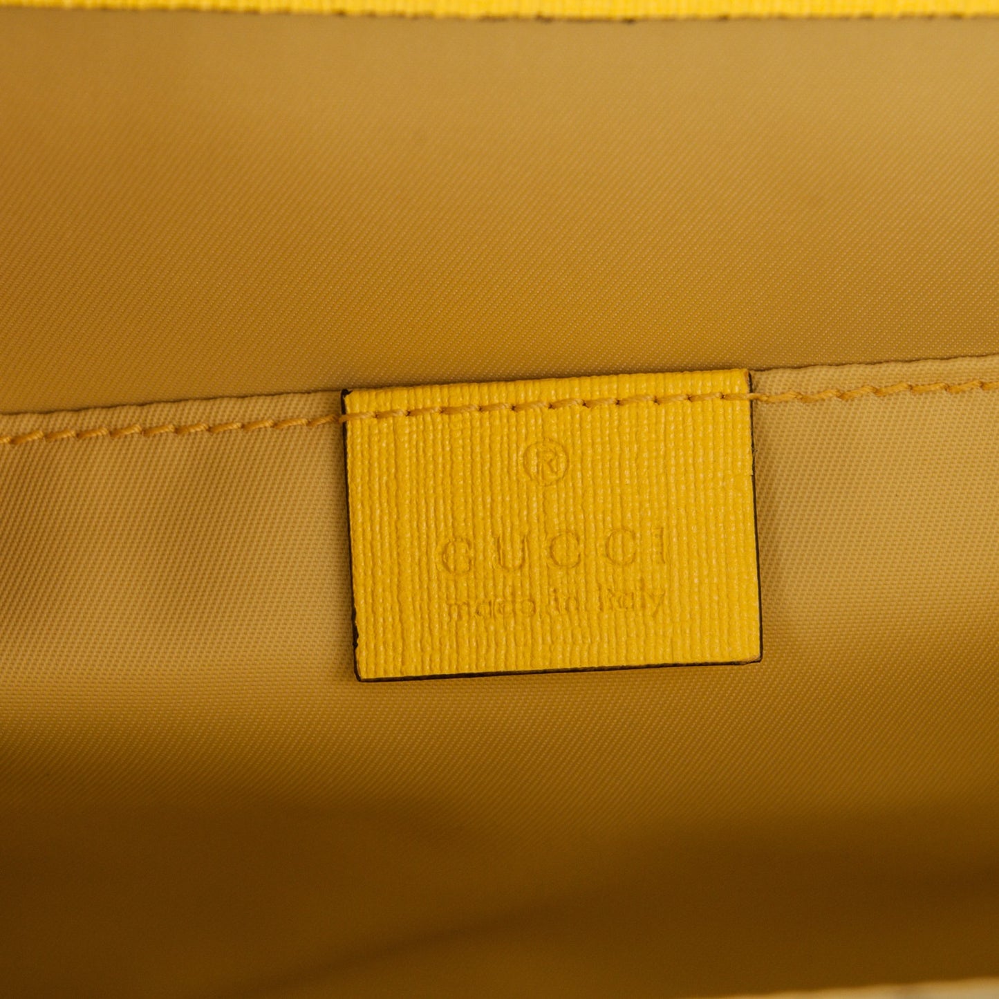 GG Supreme Monogram Beetles Childrens Backpack Beige Yellow