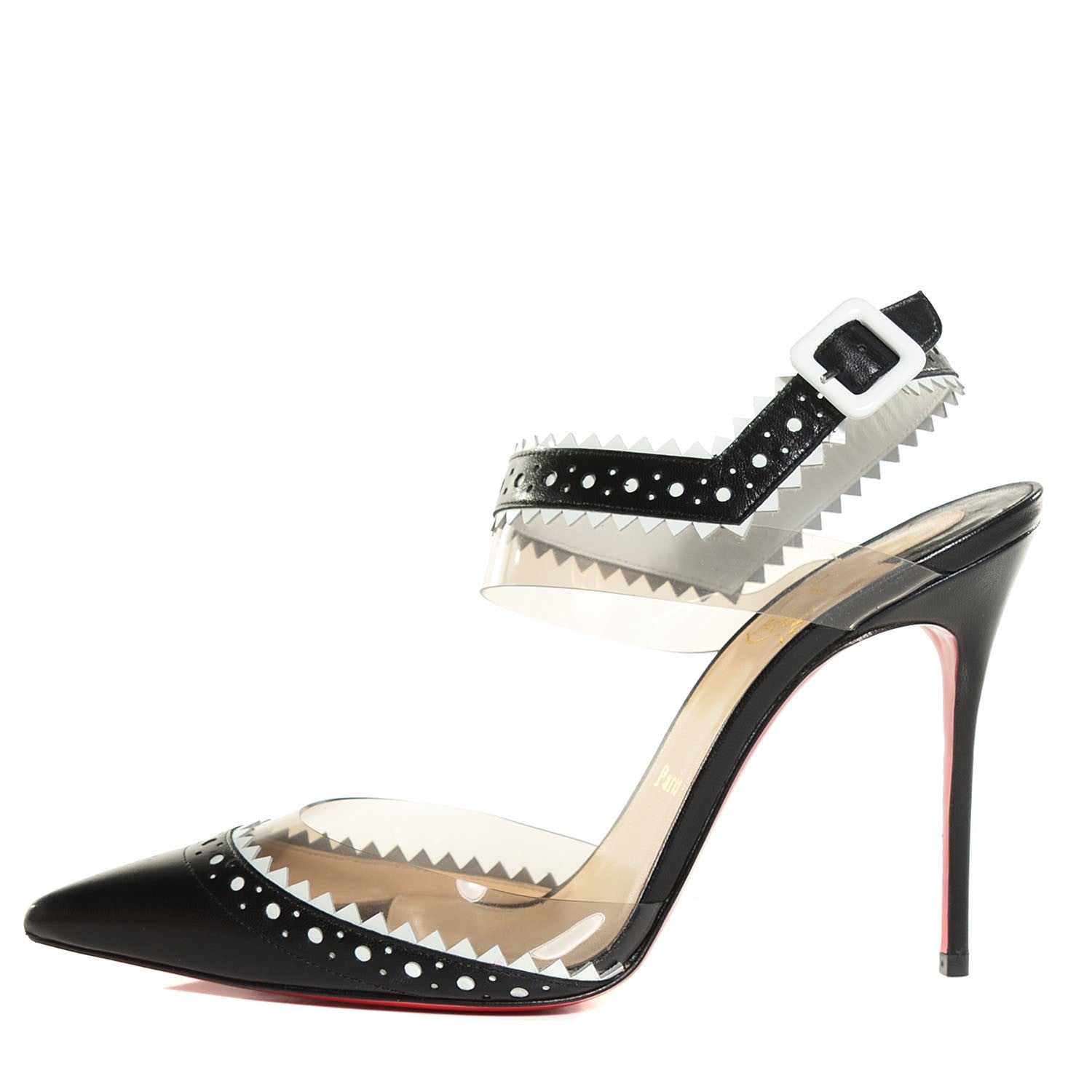 Christian Louboutin Patent Kid PVC Chouette 100 Pumps 39 Black 1 of 7