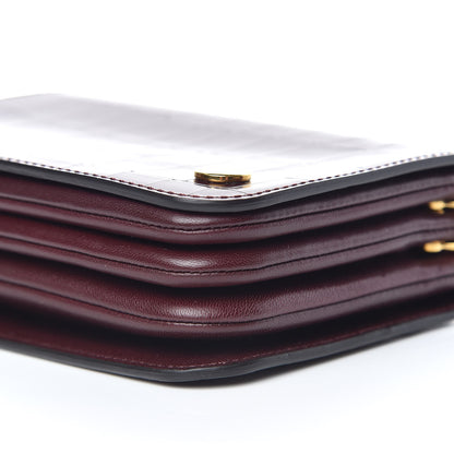 Mulberry Shiny Calfskin Crocodile Embossed Small Clifton Flap Burgundy 6 of 10