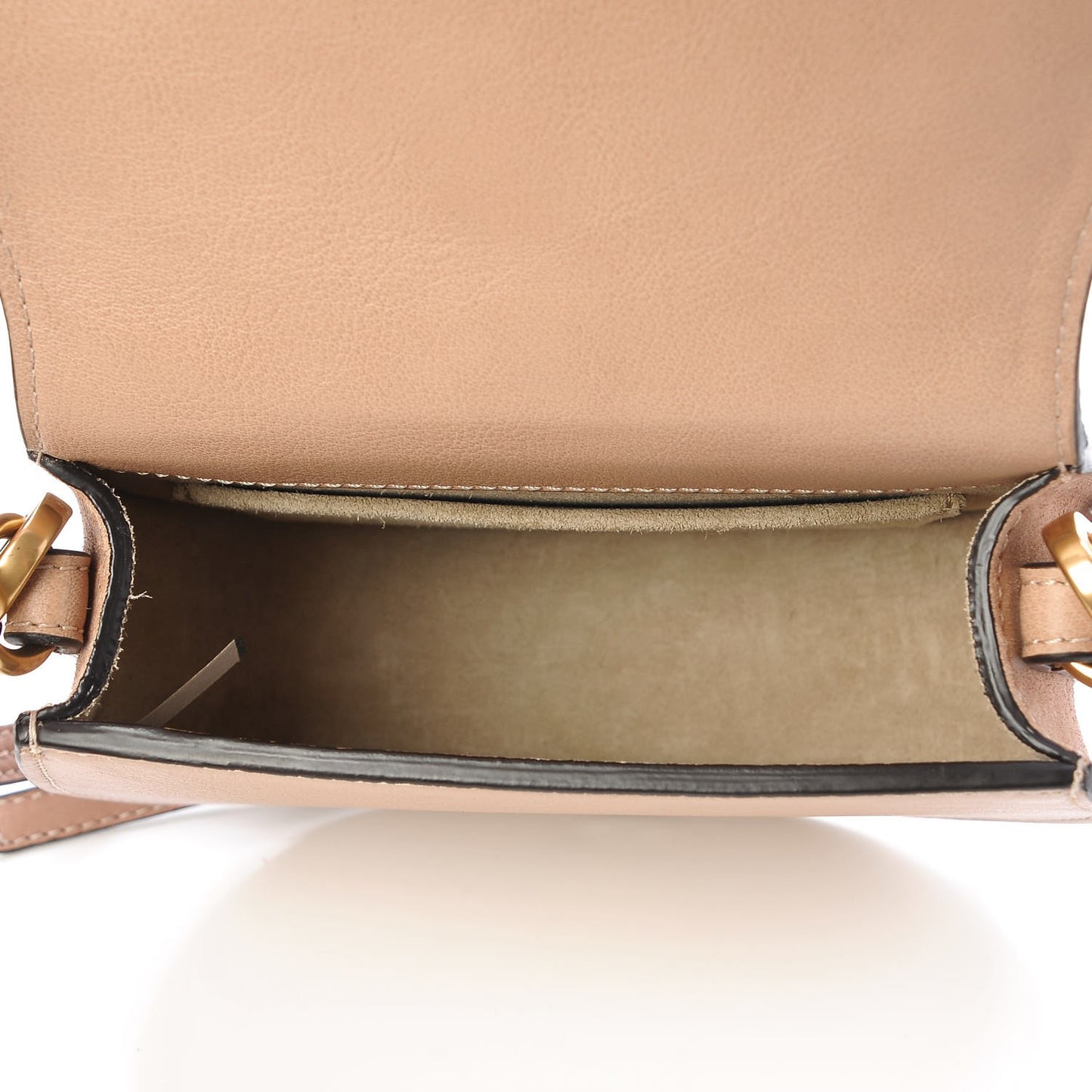 Calfskin Suede Small Nile Bracelet Bag Biscotti Beige