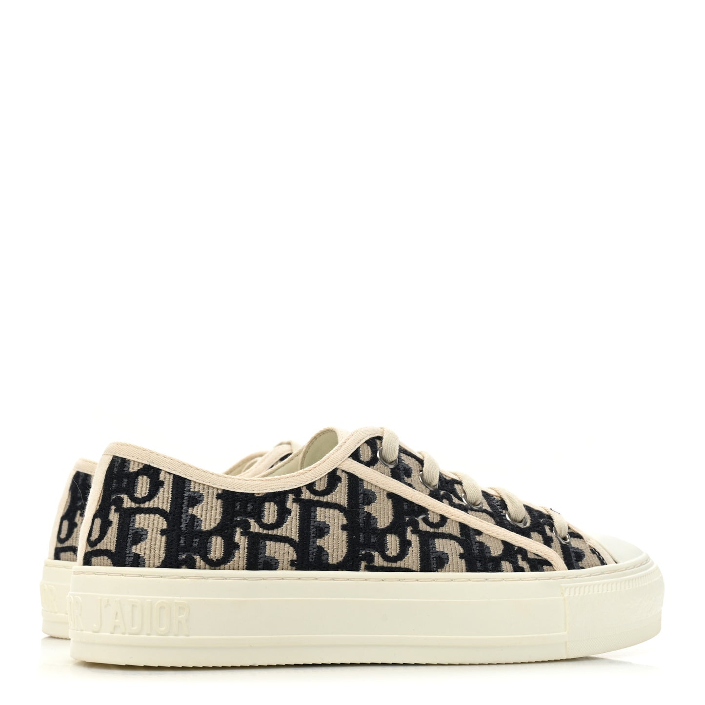 Canvas Oblique Walk'N'Dior Low Top Sneakers 36.5 Deep Blue