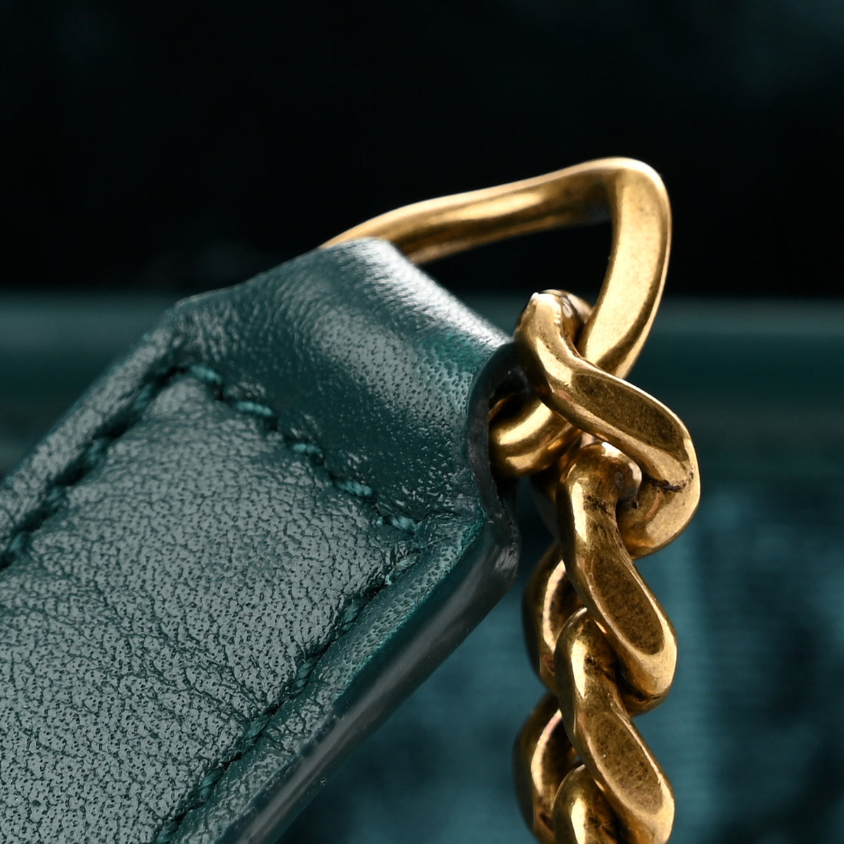 Saint Laurent Velvet Monogram Matelasse Baby Niki Chain Satchel Dark Green 12 of 12
