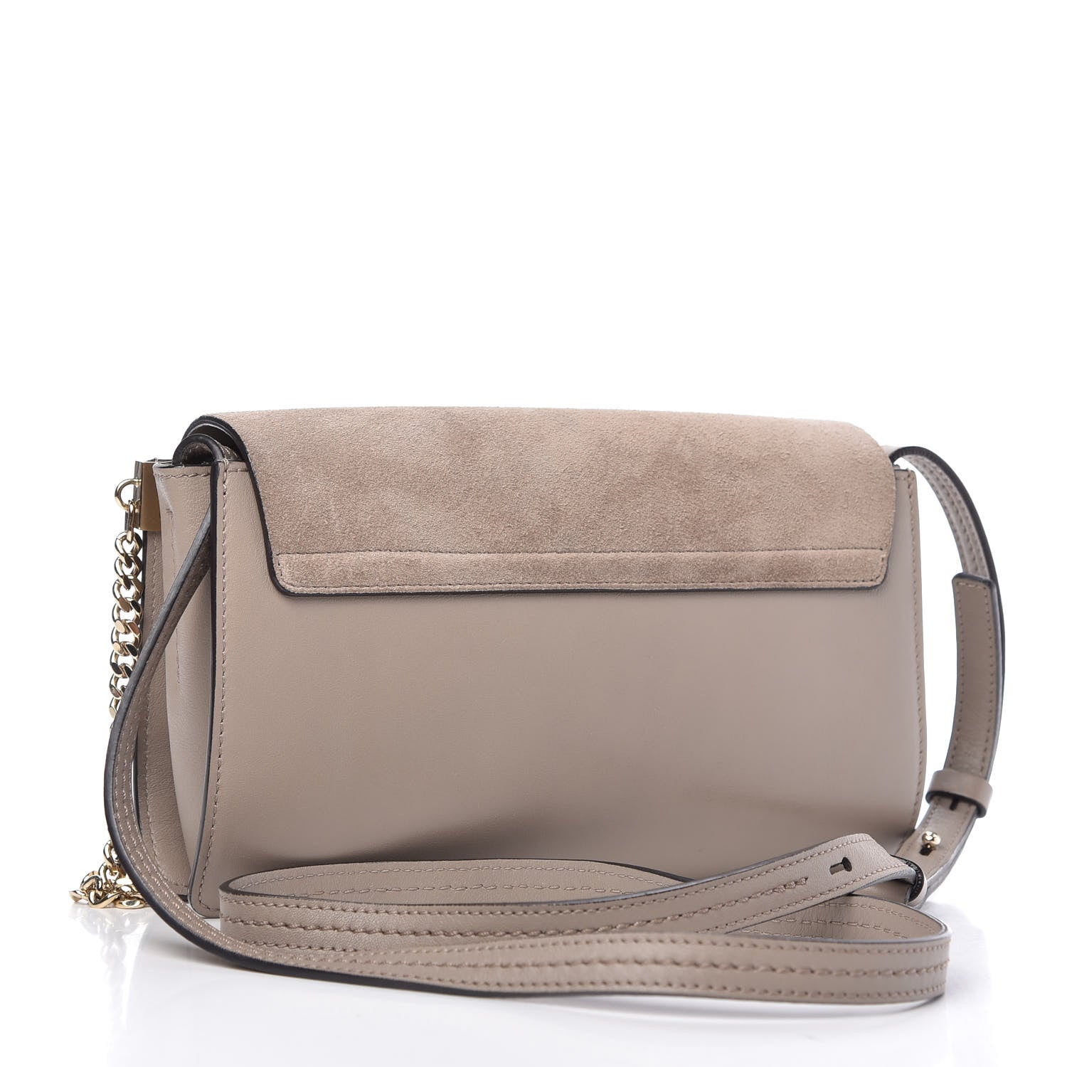 Chloe Suede Calfskin Small Faye Shoulder Bag Motty Grey 3 of 9