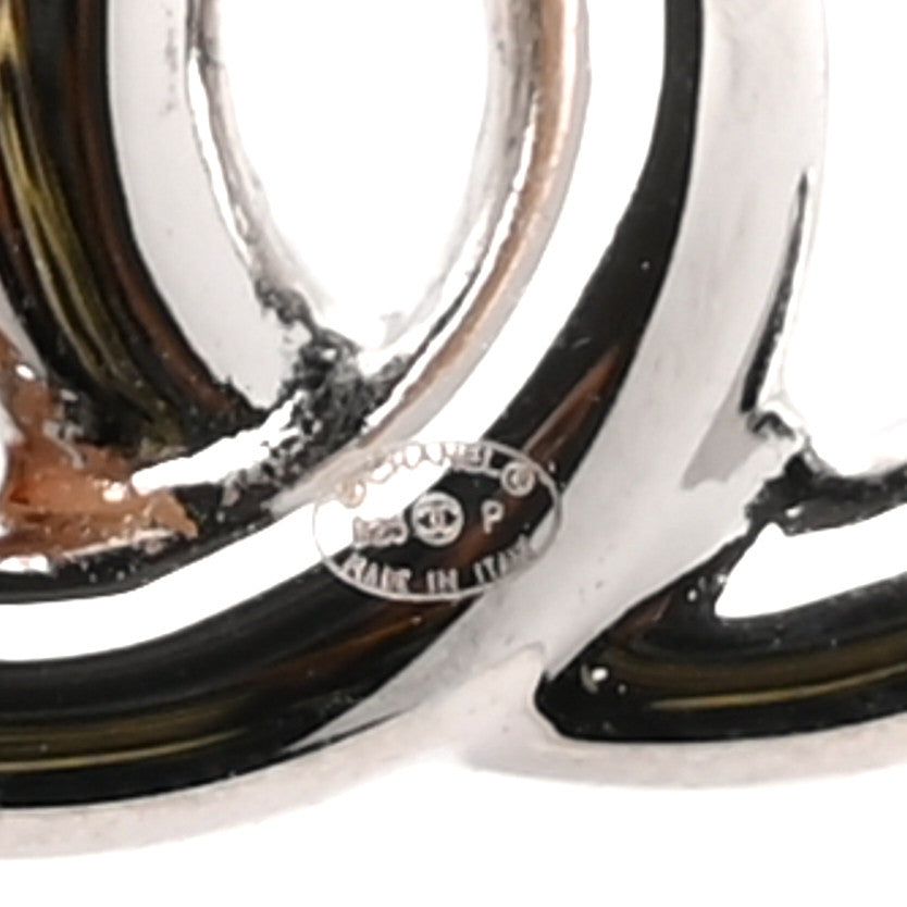 Metal CC Earrings Silver