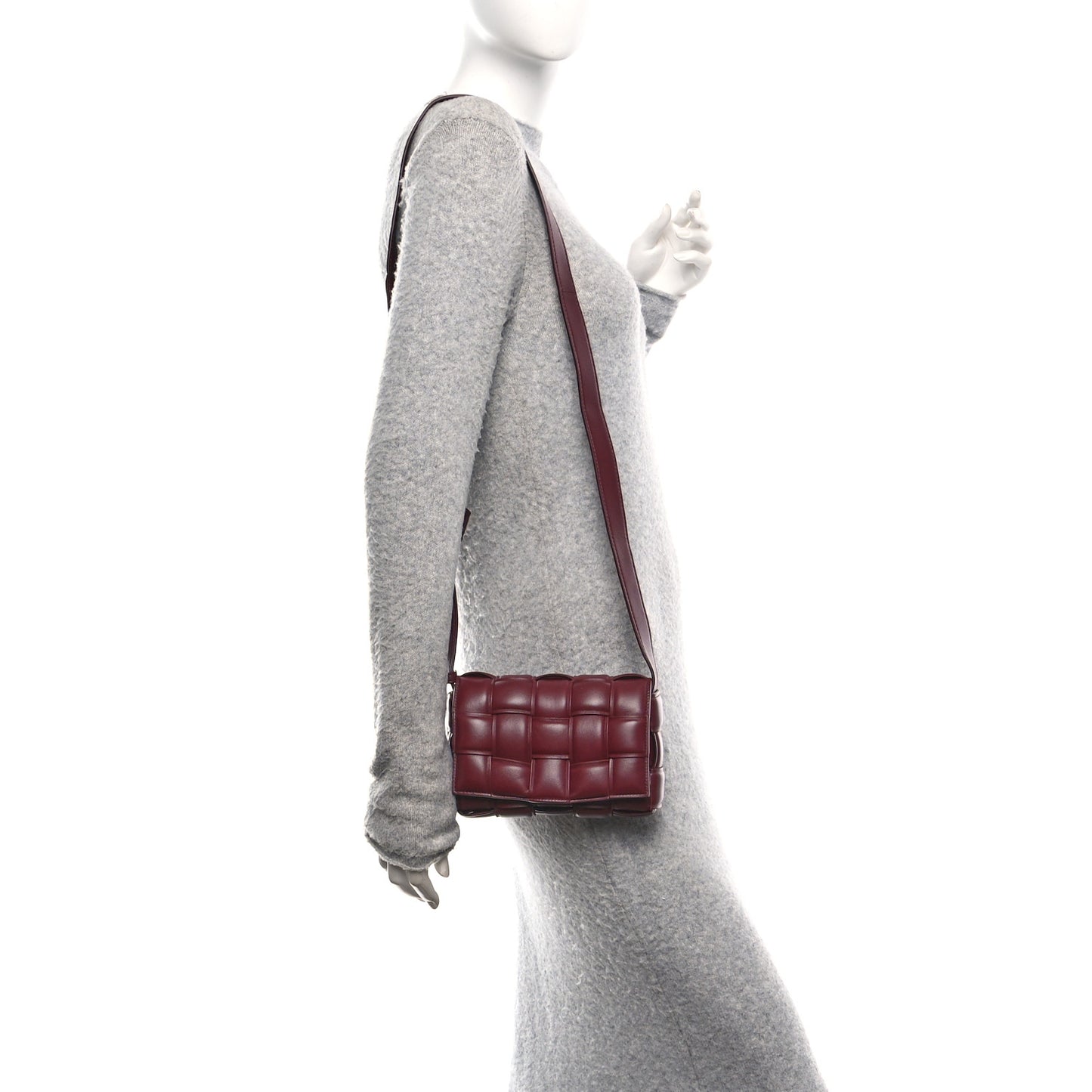Nappa Maxi Intrecciato Small Padded Cassette Crossbody Bag Barolo