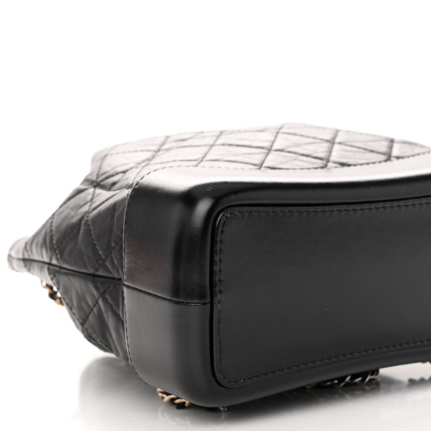 Aged Calfskin Quilted Small Gabrielle Backpack Black