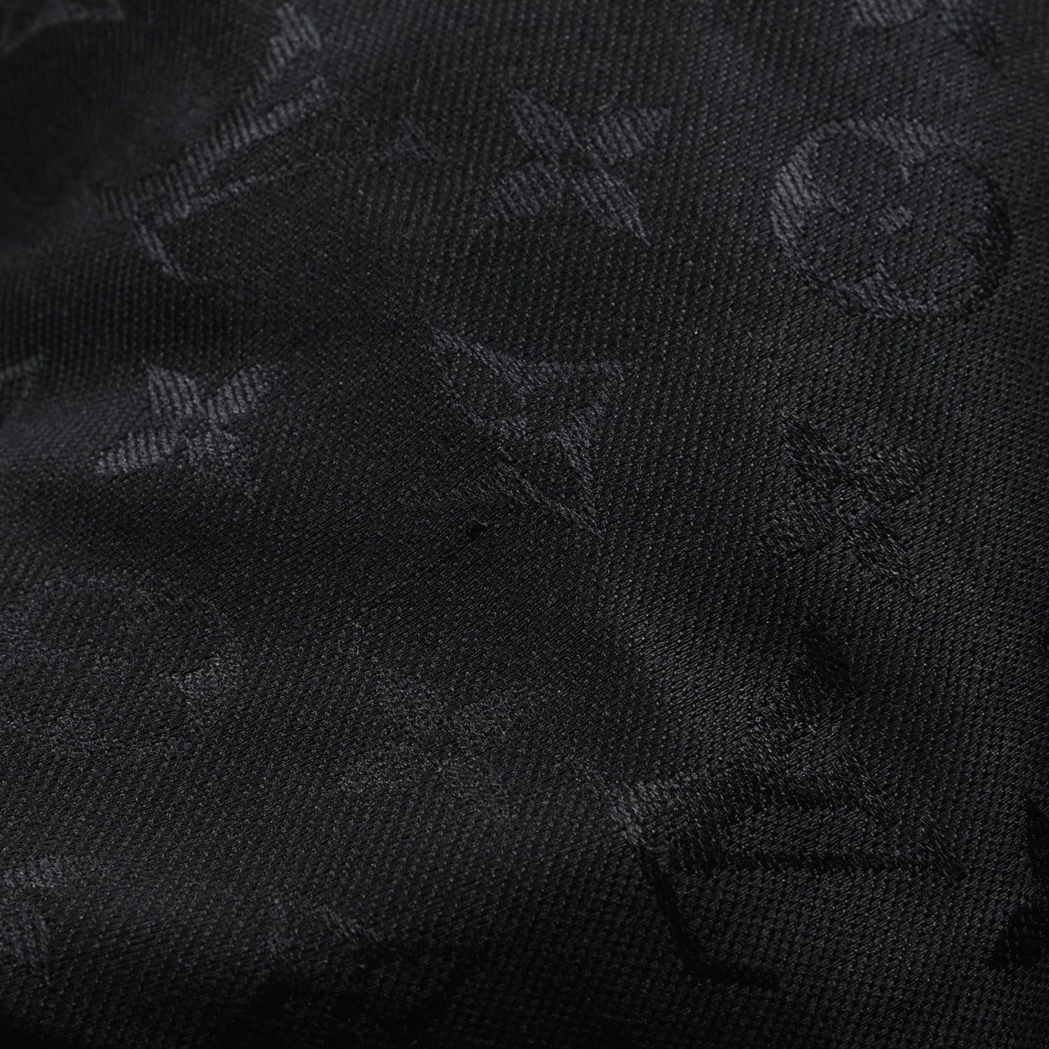 Louis Vuitton Silk Wool Monogram Shawl Black 4 of 4