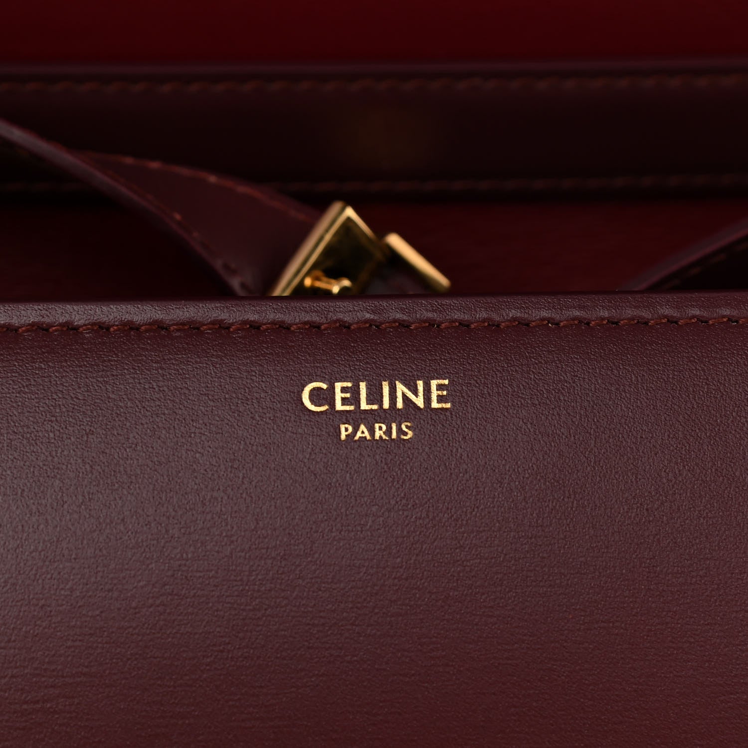 Celine Box Calfskin Medium Classic Box Flap Bag Burgundy 9 of 12