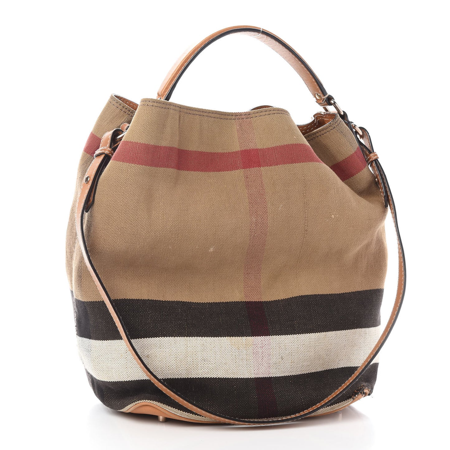 Canvas Mega Check Medium Ashby Hobo Saddle Brown