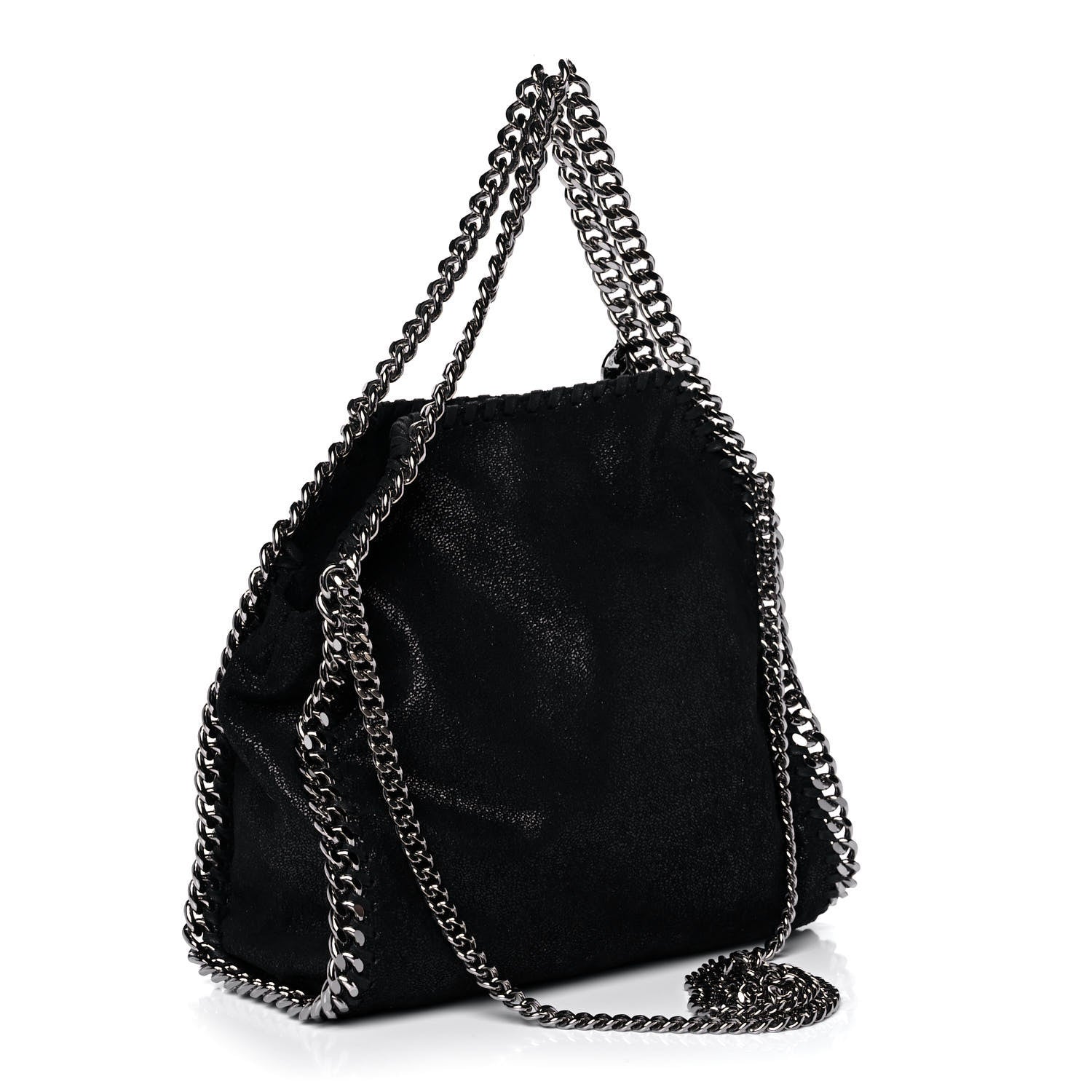 Stella McCartney Shaggy Deer Mini Falabella Fold Over Tote Black 3 of 10