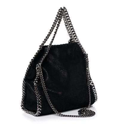 Stella McCartney Shaggy Deer Mini Falabella Fold Over Tote Black 3 of 10