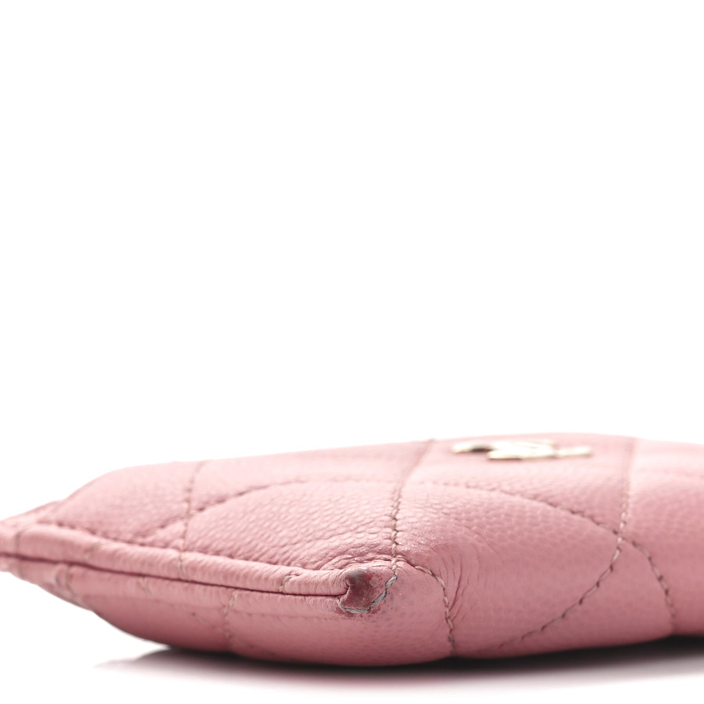 Caviar Quilted Card Holder Pink