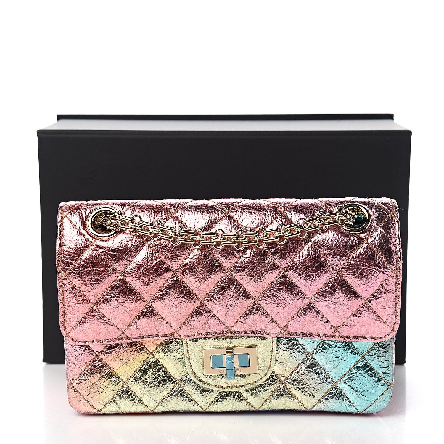 Chanel Metallic Goatskin Quilted Mini 2.55 Reissue Flap Multicolor 9 of 9