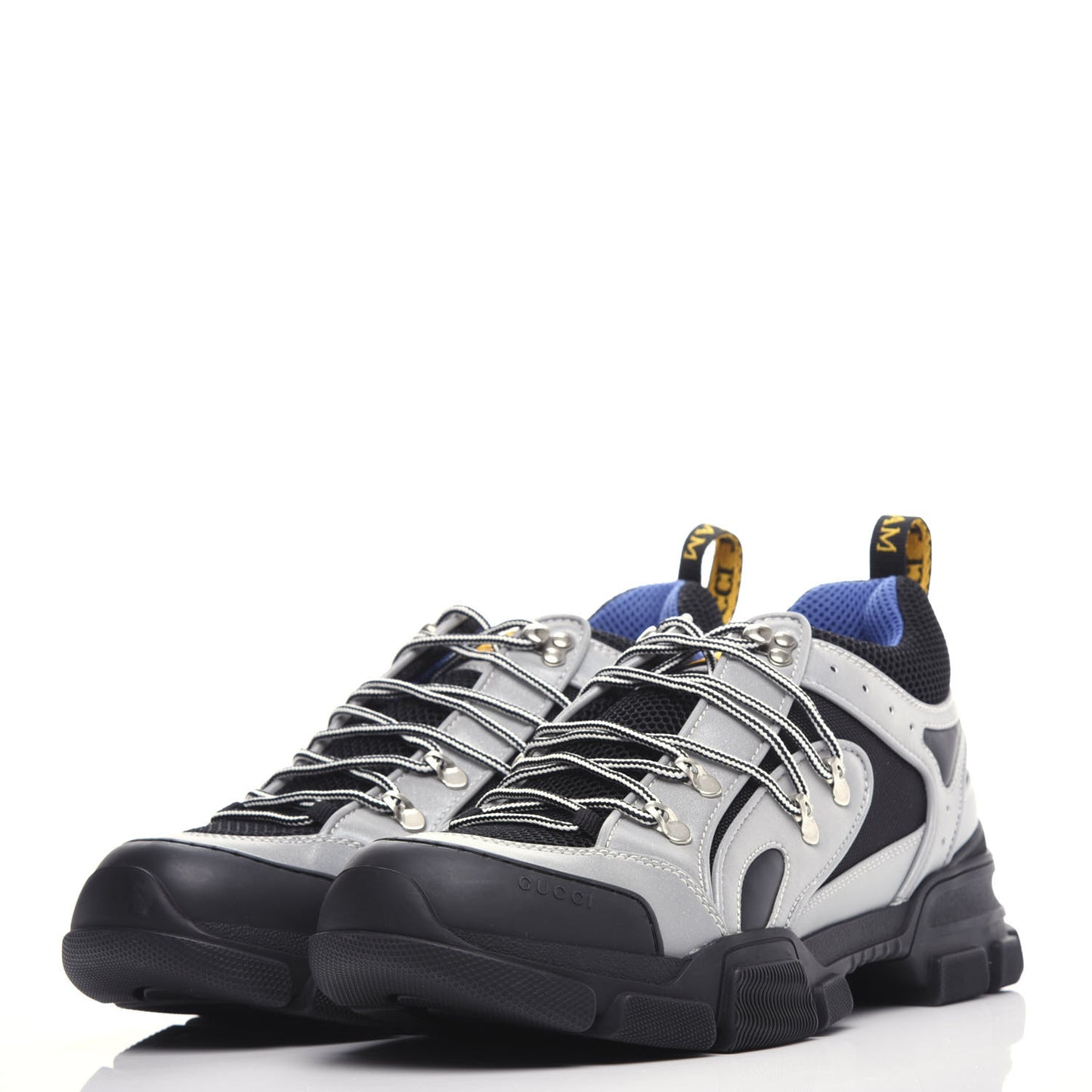 X SEGA Mesh Technical Canvas Calfskin Reflective Mens Flashtrek Sneakers 11 Silver Black