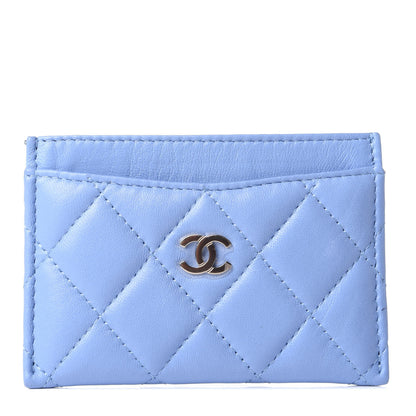 Chanel Lambskin Quilted Card Holder Light Blue 1 of 4