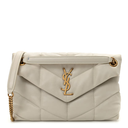 Saint Laurent Lambskin Quilted Small Loulou Puffer Monogram Chain Satchel Crema Soft 1 of 12