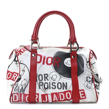 Christian Dior Canvas Hardcore Pierced Boston Black Red White 1 of 10