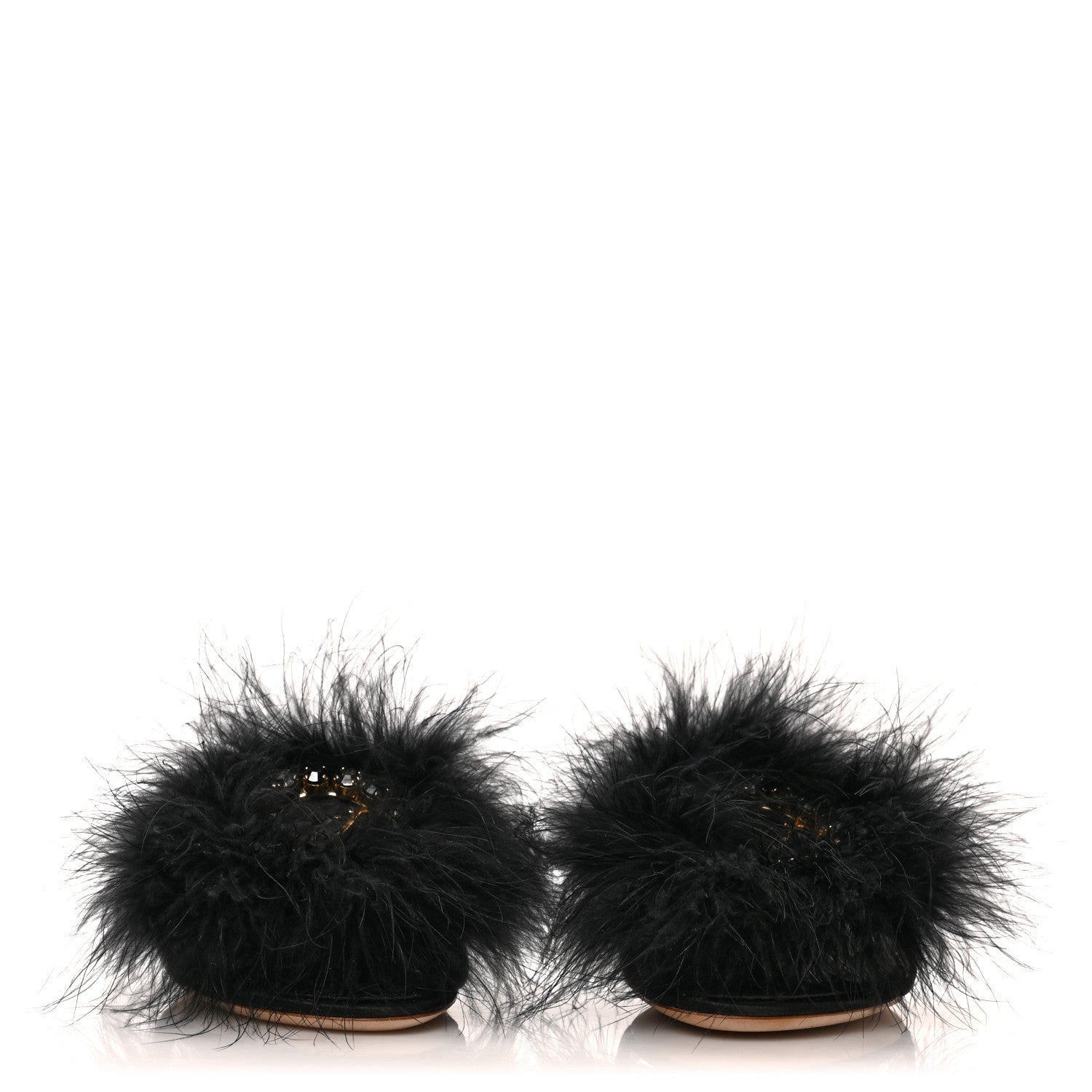 Louis Vuitton Fur Crystal LV Marilyn Flat Mule 36 Black 2 of 7
