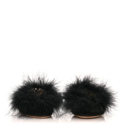 Louis Vuitton Fur Crystal LV Marilyn Flat Mule 36 Black 2 of 7