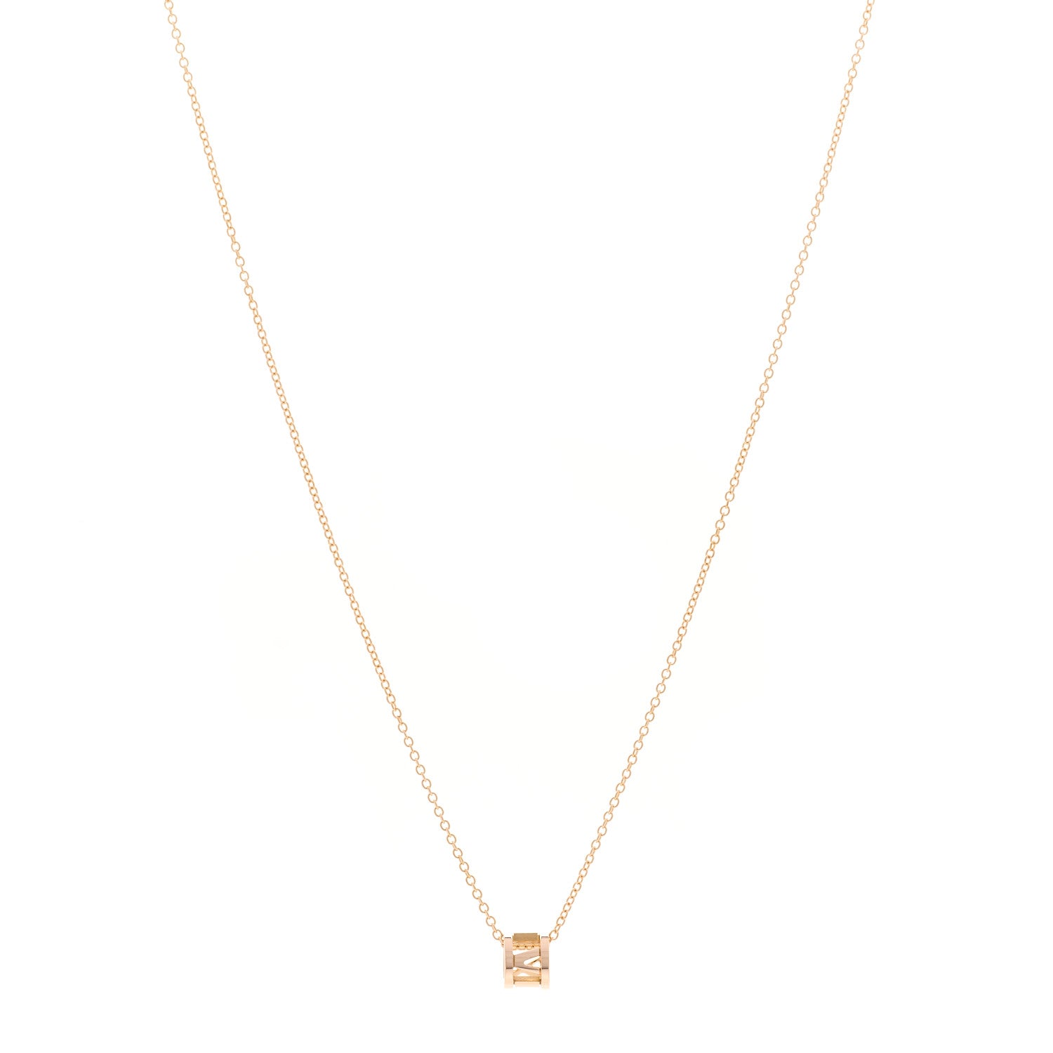Tiffany 18K Rose Gold Atlas Open Pendant Necklace 1 of 5