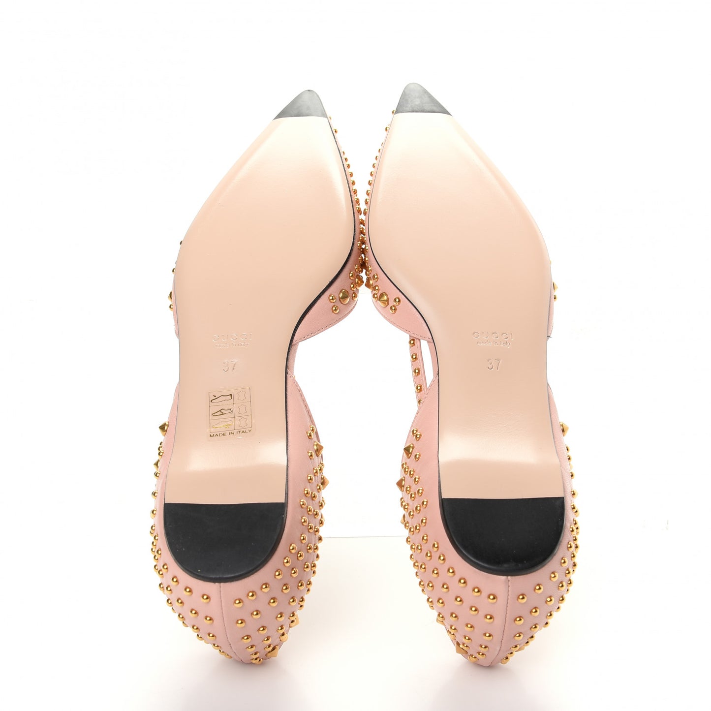 Malaga Kid Studded Pointed Toe Unia Flats 37 Perfect Pink