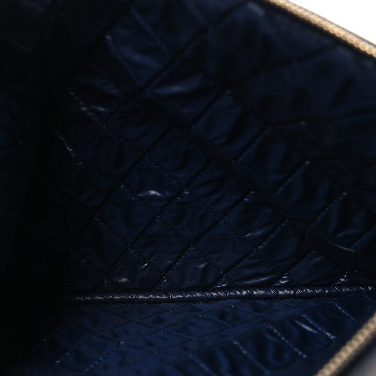 Lambskin Quilted Medium Casino Beauty CC Cosmetic Case Navy
