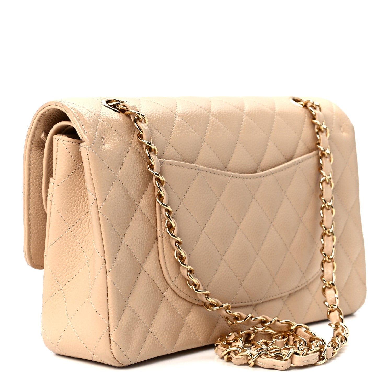 Chanel Caviar Quilted Medium Double Flap Beige Clair 3 of 13