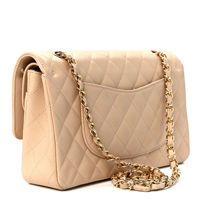 Chanel Caviar Quilted Medium Double Flap Beige Clair 3 of 13