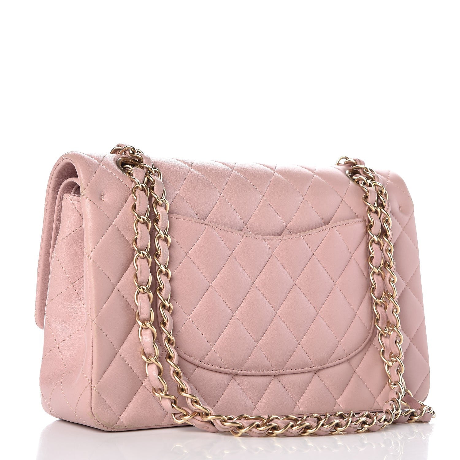 Chanel Lambskin Quilted Medium Double Flap Light Pink 4 of 14