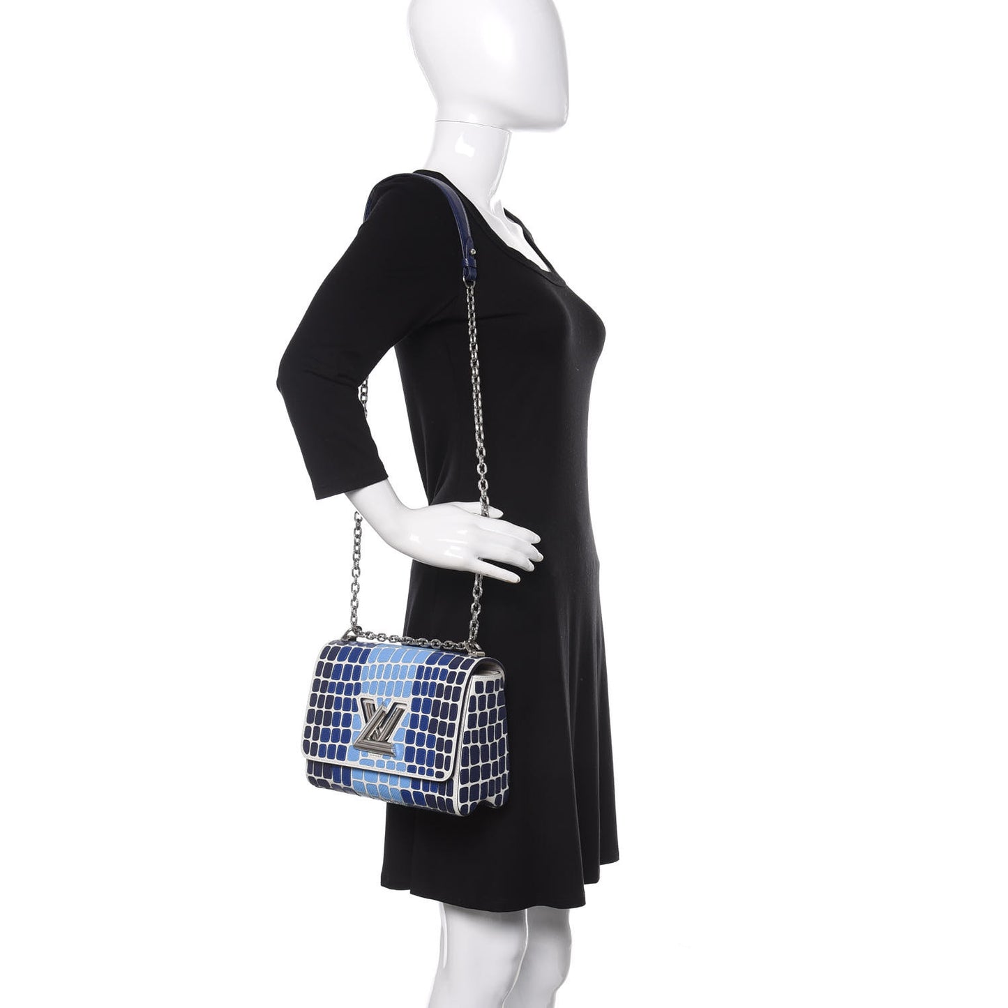 Epi Savane Twist Shoulder Bag MM Blue