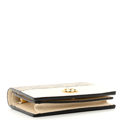 Gucci Dollar Calfskin GG Supreme Monogram GG Marmont Card Case Mystic White Beige Ebony 4 of 7
