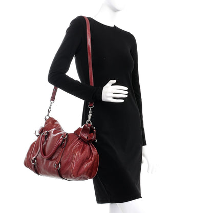 Miu Miu Vitello Lux Medium Bow Bag Amarena 2 of 11