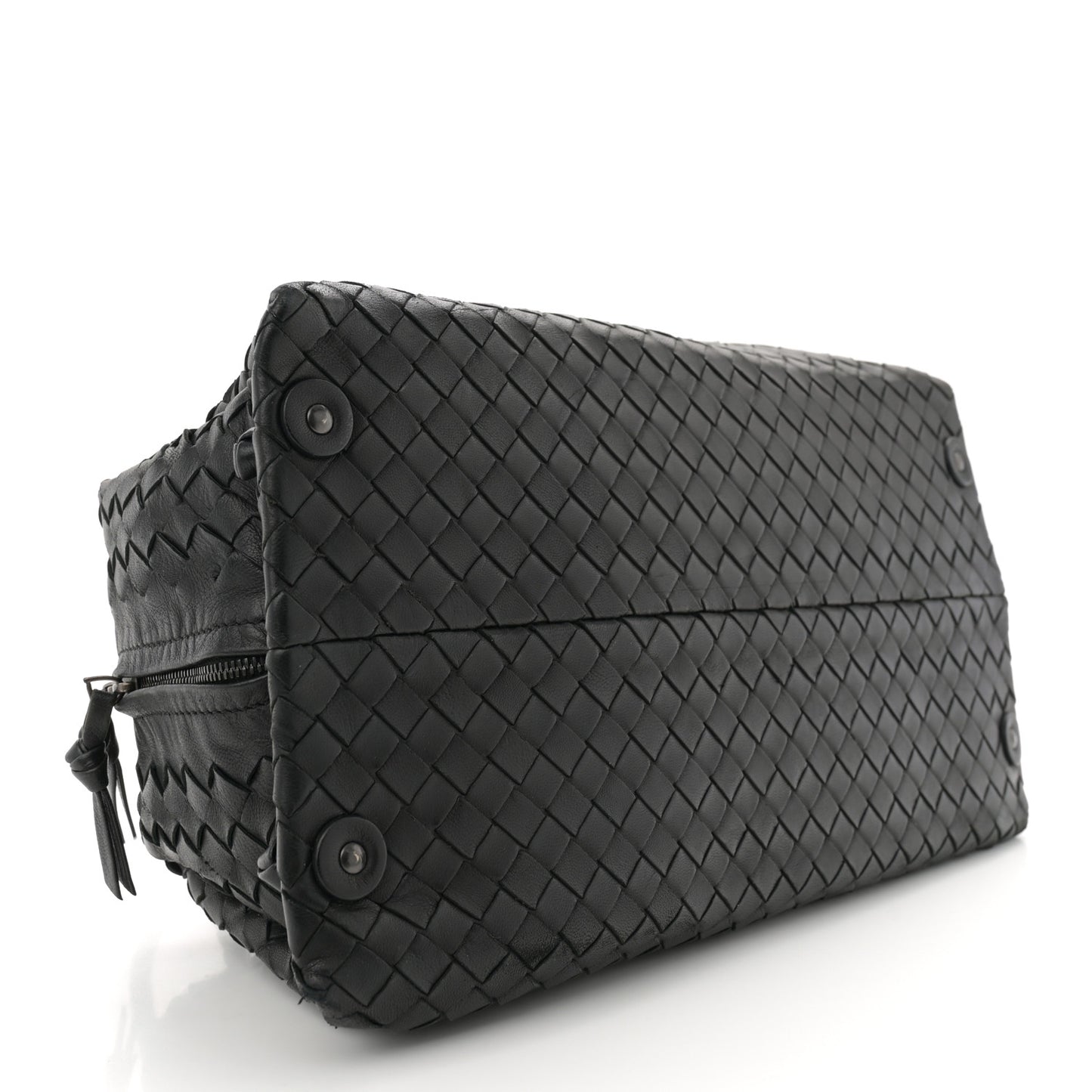 Nappa Intrecciato Satchel  Black