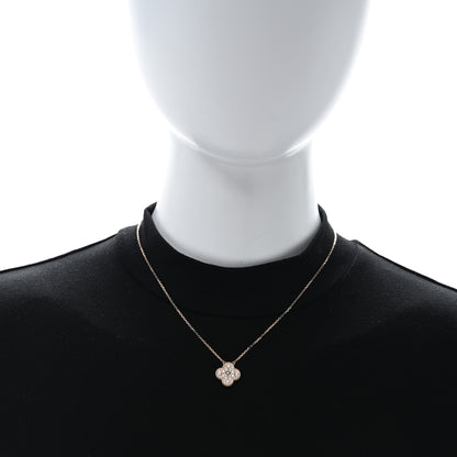 Van Cleef & Arpels 18K Rose Gold Diamond Vintage Alhambra Pendant Necklace 3 of 4