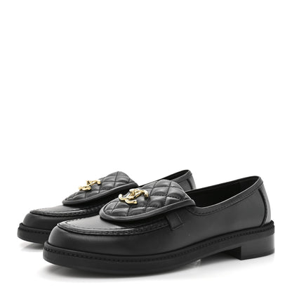 Chanel Lambskin Quilted CC Turnlock Loafers 39.5 Black 4 of 10