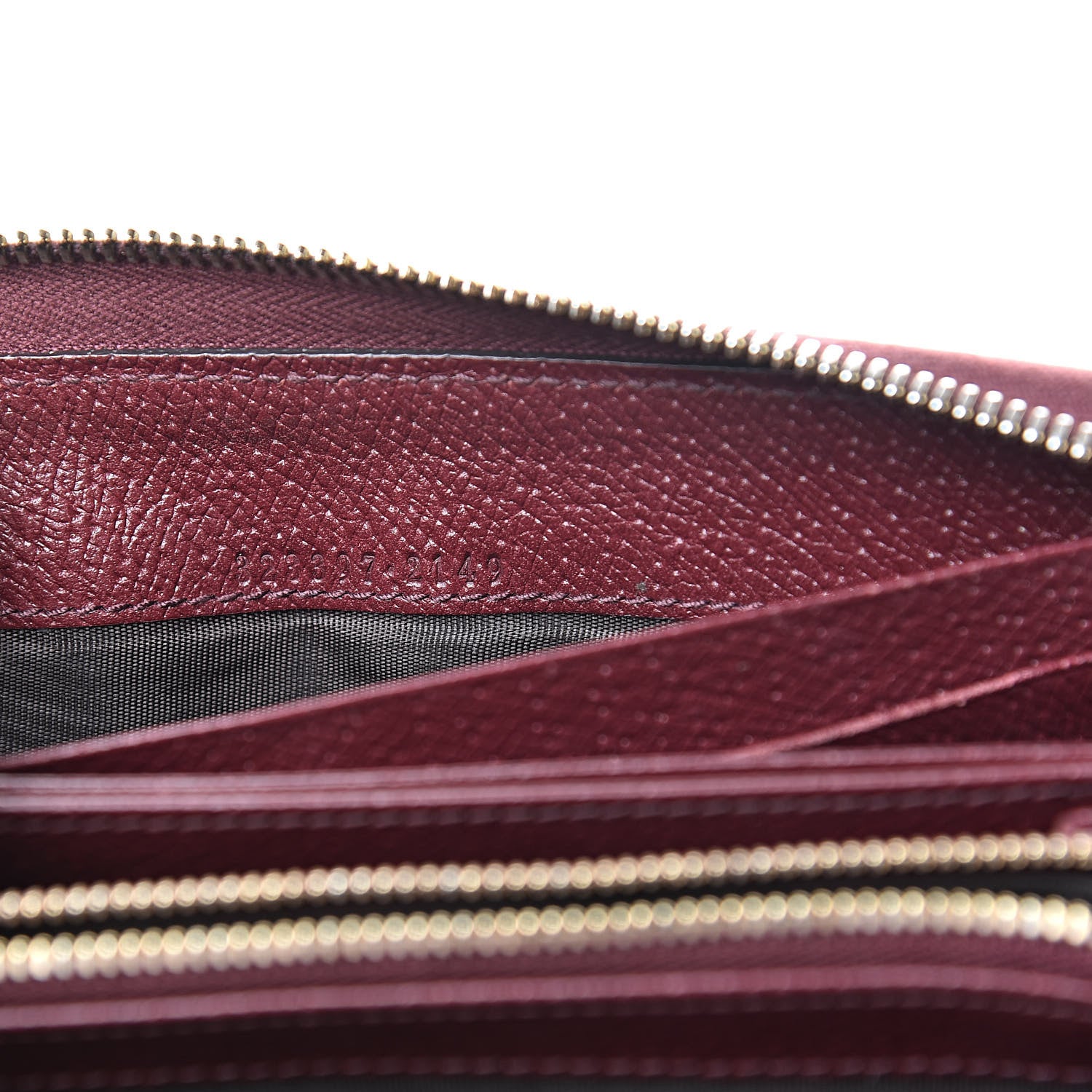 Gucci Monogram Zip Around Wallet Burgundy 7 of 15