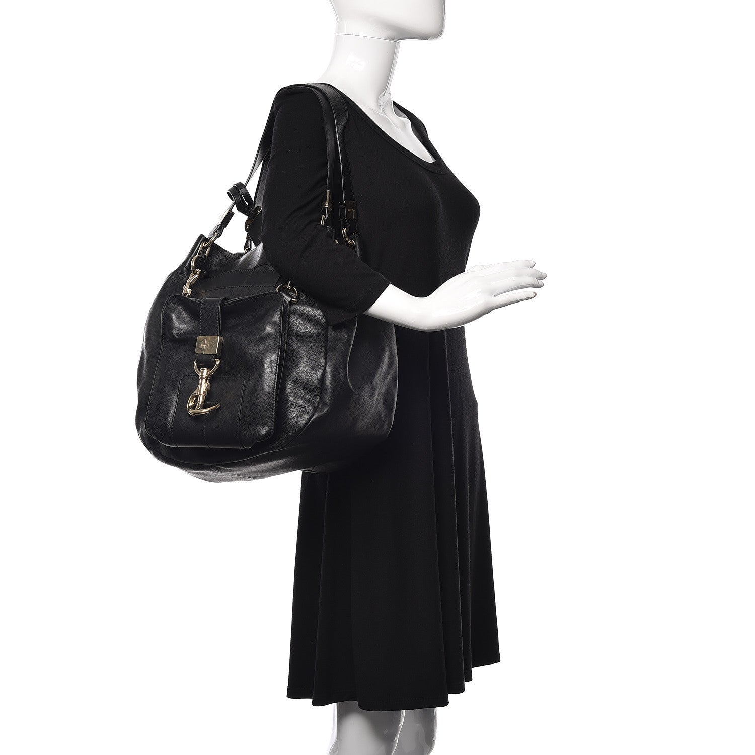 Jimmy Choo Calfskin Lois Shoulder Bag Black 2 of 14