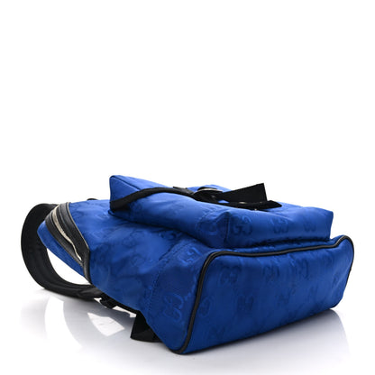 Gucci Econyl Nylon Monogram Off The Grid Backpack Guilted Blue Black 4 of 9