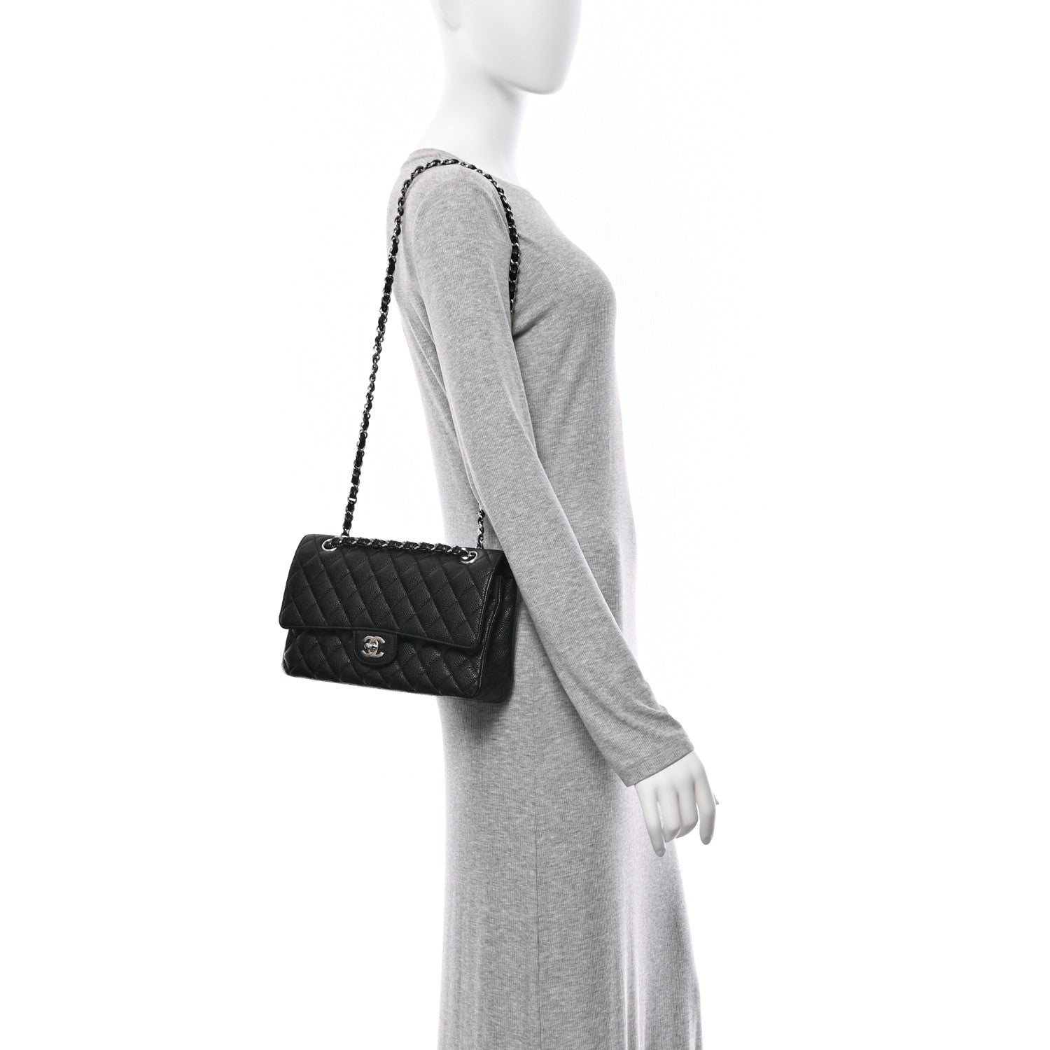 Chanel Caviar Quilted Medium Double Flap Black 2 of 10