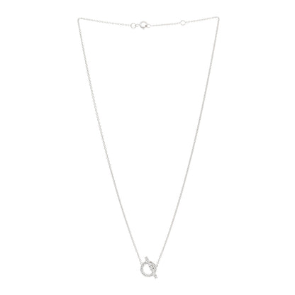 Hermes 18K White Gold Diamond Finesse Pendant Necklace 3 of 5