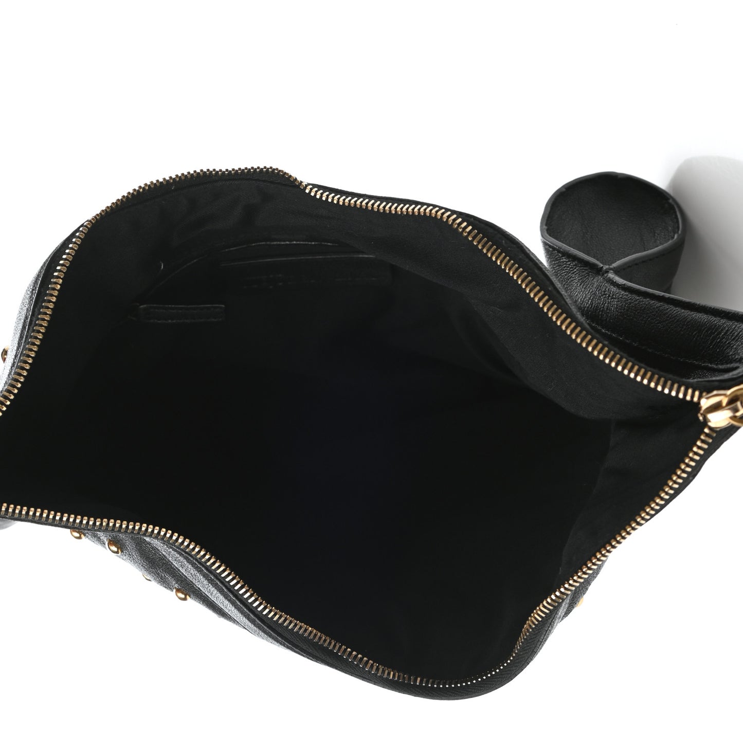 Calfskin Studded De Manta Clutch Black
